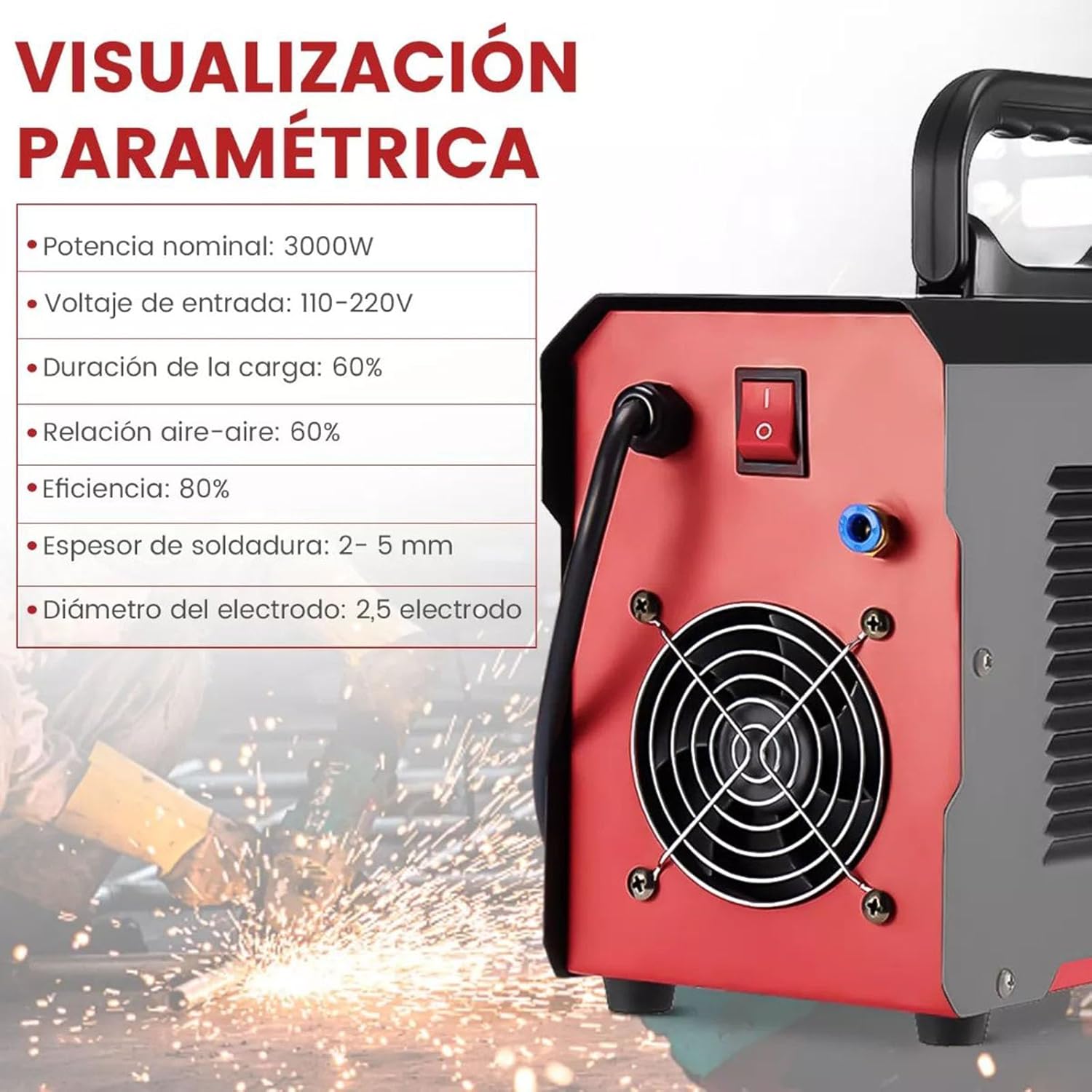YOMYM Soldadora Inversora Portátil, Máquina de Soldar 110/220V 250A para MMA/TIG