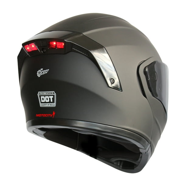 Casco Para Moto Kov Estelar Solid Negro Mate Con Luz Stop Talla M KOV Estelar