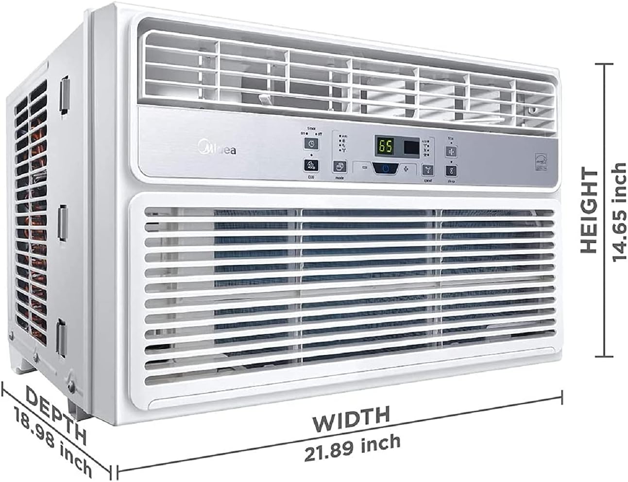 Midea 8.000-1200 BTU EasyCool aire acondicionado para ventana, deshumidificador y ventilador, enfriar, circular y deshumidificar hasta 350 metros cuadrados Ft, filtro reutilizable, control remoto-filtro de aire acondicionado