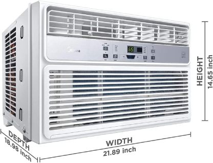 Midea 8.000-1200 BTU EasyCool aire acondicionado para ventana, deshumidificador y ventilador, enfriar, circular y deshumidificar hasta 350 metros cuadrados Ft, filtro reutilizable, control remoto-filtro de aire acondicionado