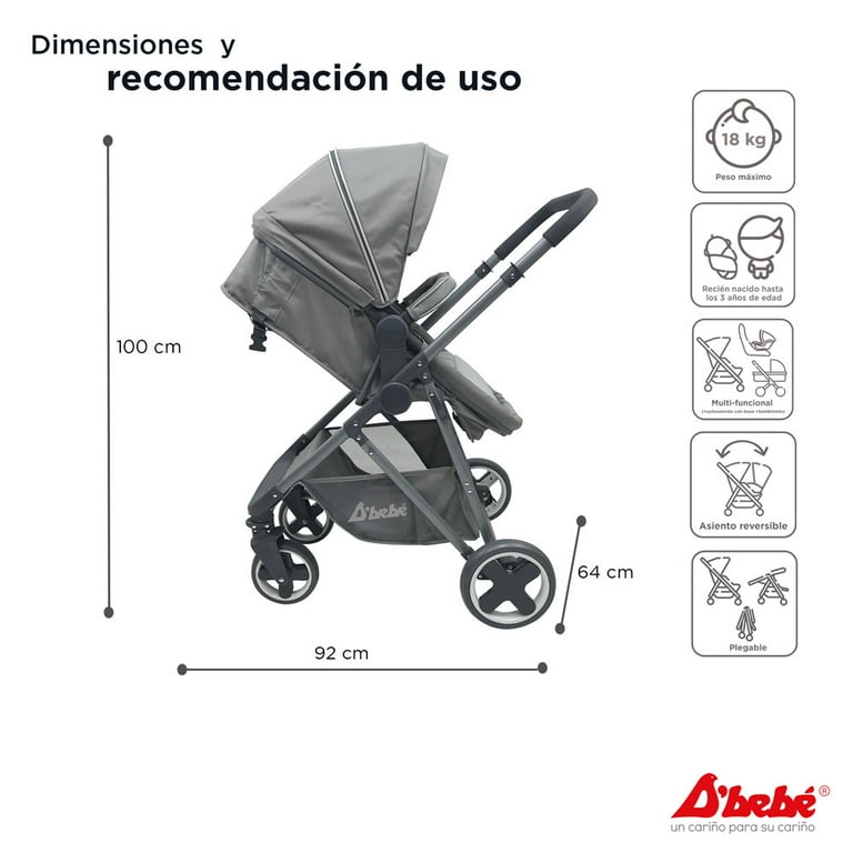 Carriola Travel System Queen Gris D'Bebé 43