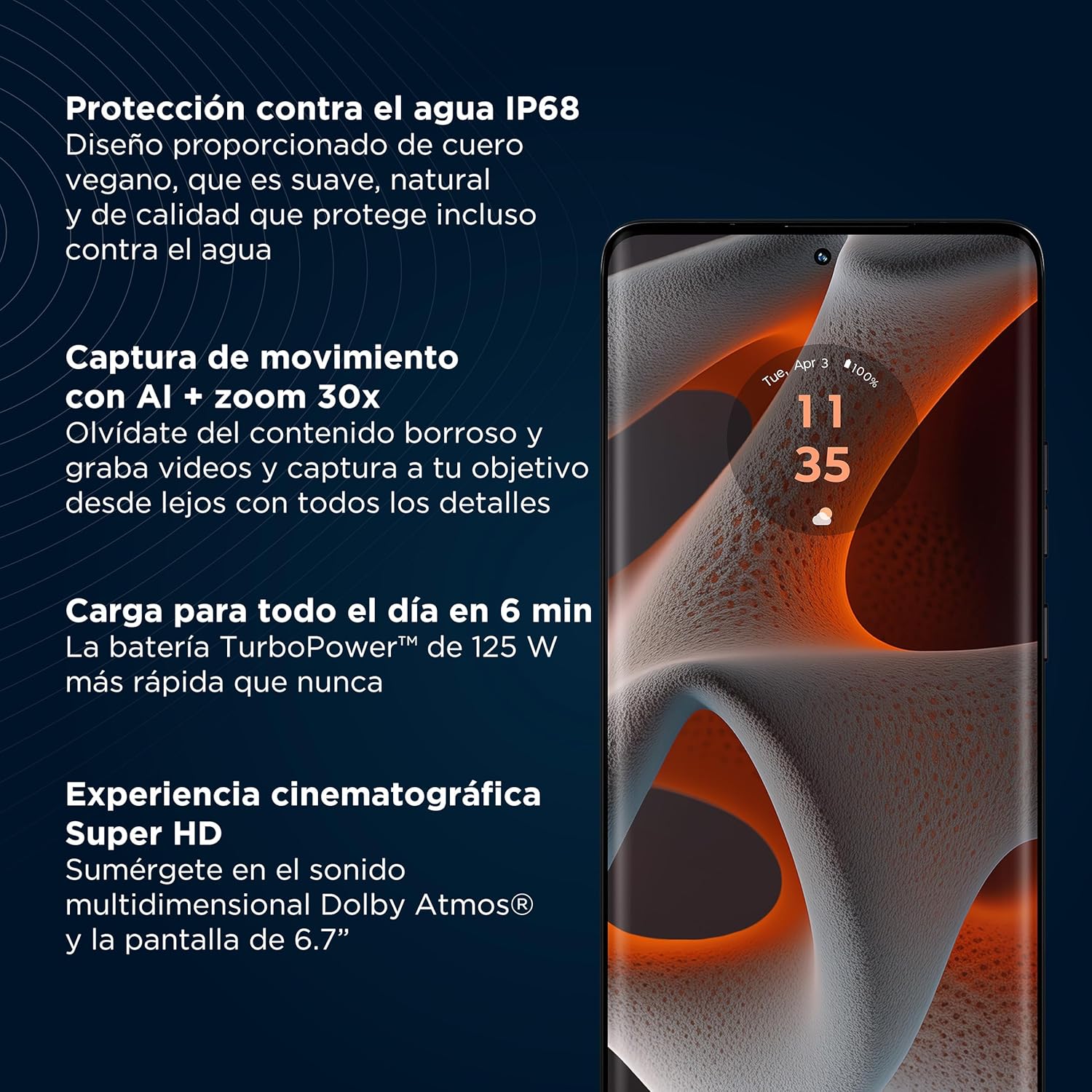 motorola Moto Edge 50 Pro - 512 GB Memoria, 12 GB RAM, Celular Desbloqueado, 1 Año de Garantía - Negro