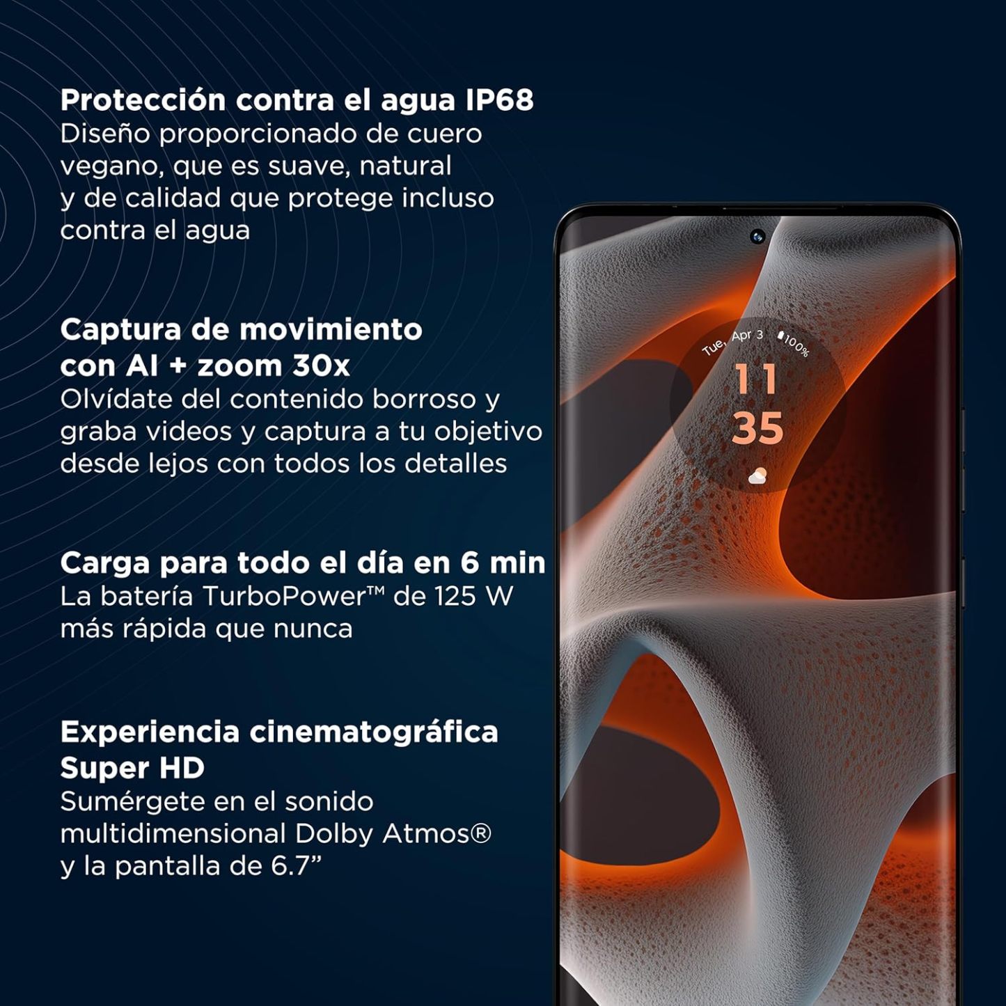 motorola Moto Edge 50 Pro - 512 GB Memoria, 12 GB RAM, Celular Desbloqueado, 1 Año de Garantía - Negro