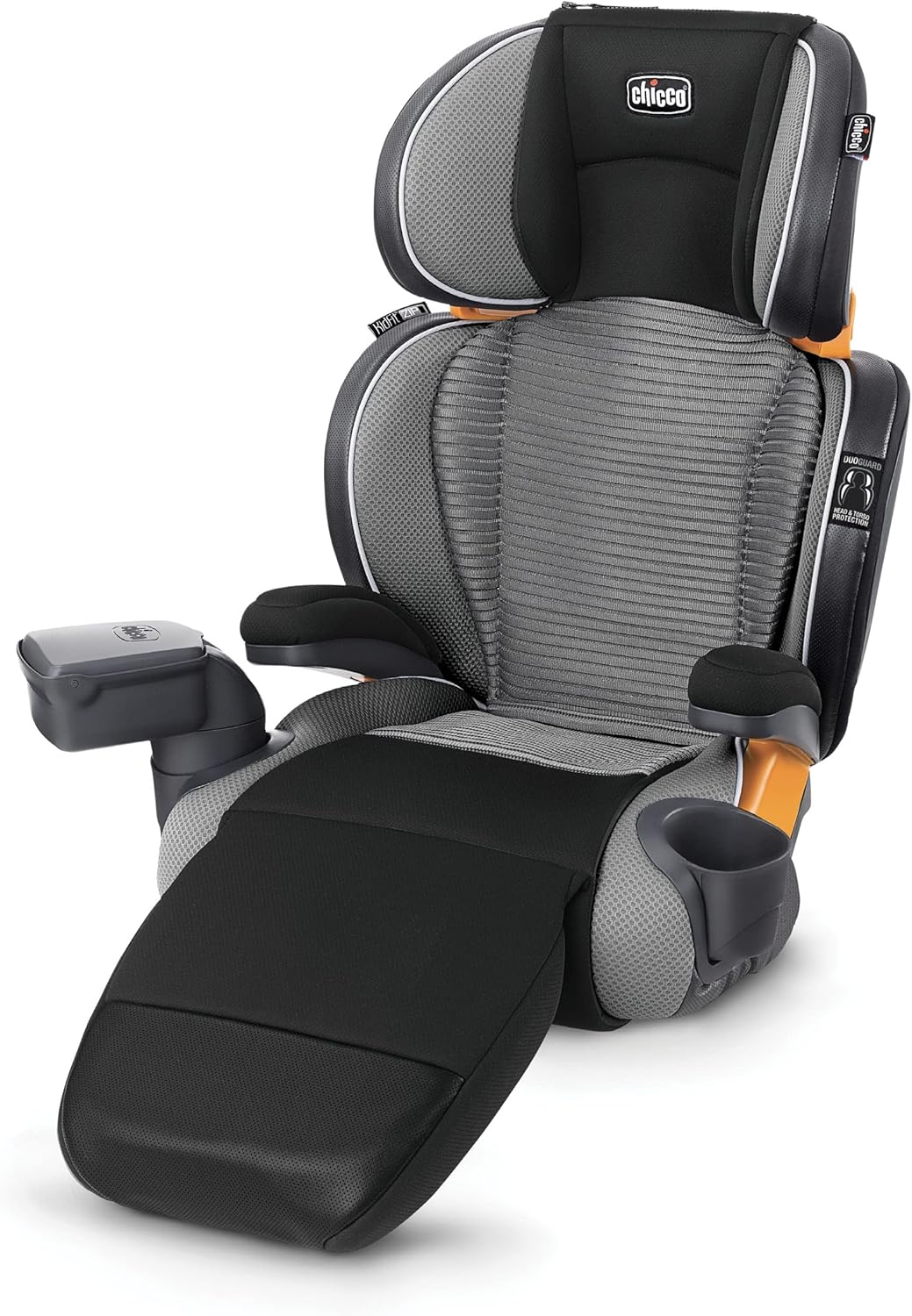 Chicco - KidFit Zip Air Plus 2 en 1 asiento elevador de posicionamiento para coche – Q Collection, negro/gris
