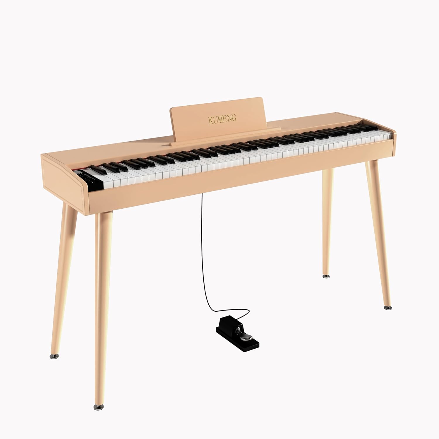 Teclado digital para piano de 88 teclas semiponderado, piano eléctrico de tamaño completo para principiantes, con soporte de partitura, pedal, adaptador de corriente, modo de auriculares,