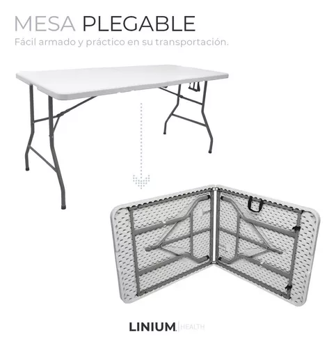 Mesa combinada plegable Linium 2,40m color blanco --- paño de limpieza