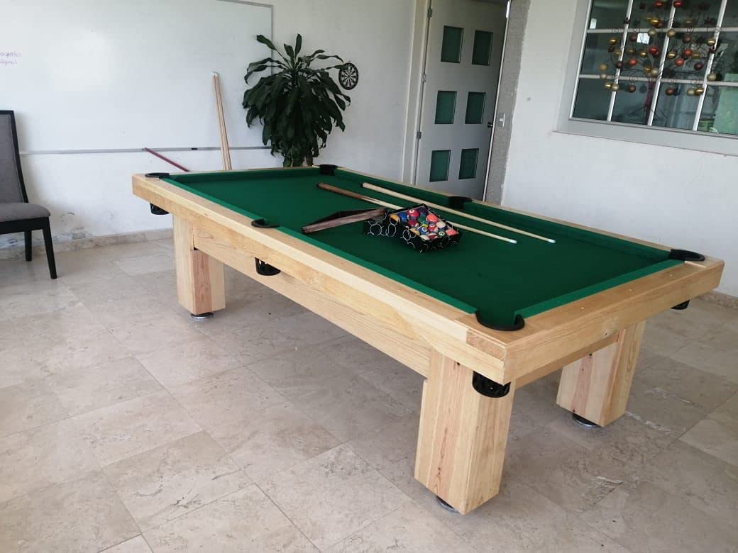 MESA DE BILLAR PROFESIONAL PARA CASA O NEGOCIO. USO RUDO MADERA 100% PINO (PAÑO ROJO)