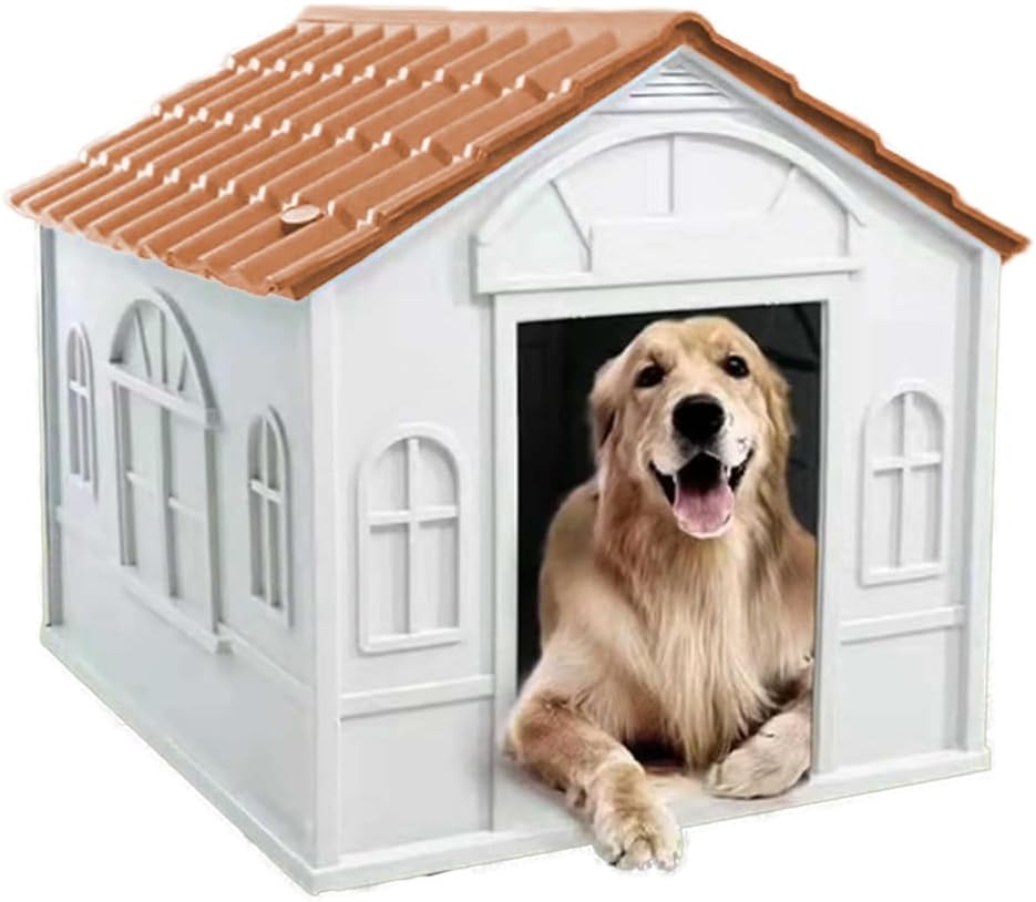 Casa Térmica para Perro Raza Grande | Incluye Puerta Metálica | 99 x 84 x 82 cm | Impermeable con Ventilación | Material Resistente al Exterior.