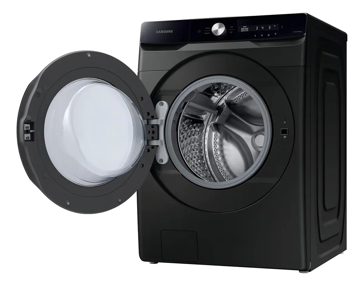 Lavadora Samsung Con Panel Multicontrol, 22kg Wf22c6400av Color Negro