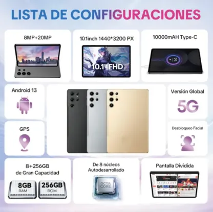 Tablet Accesorio original incluido | Regalo con tu compra | 10.1" Tablet Android 15