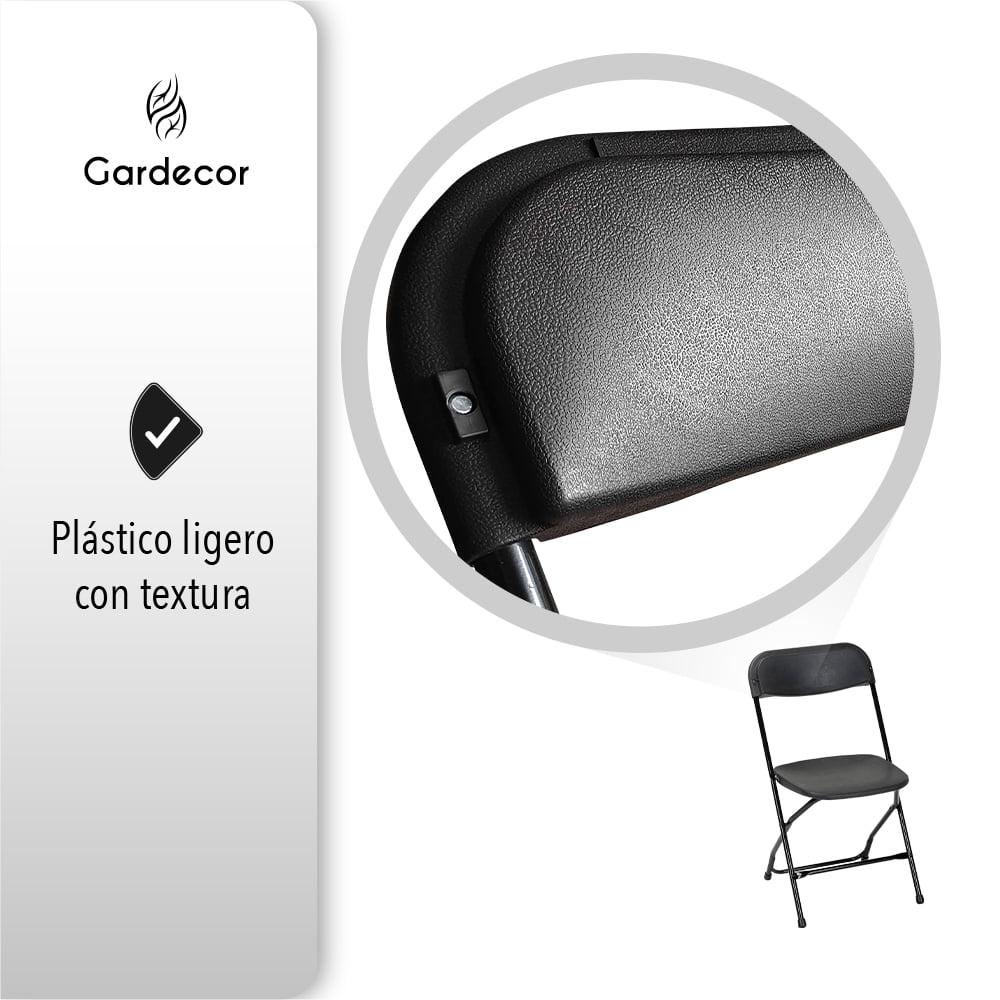 SET DE 10 SILLAS PLEGABLES PARA EVENTOS COLOR NEGRO GARDECOR