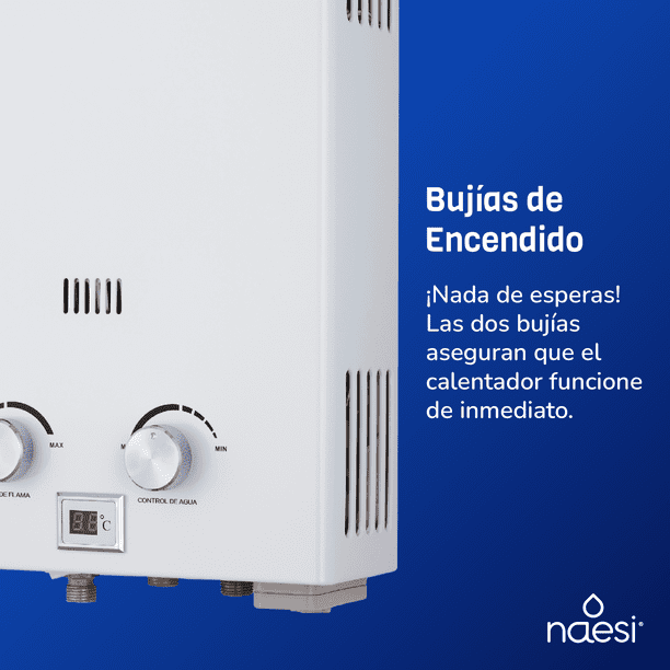 Calentador De Agua 12 Litros De Paso Naesi AN202 Dos Regaderas, Para Uso Exclusivo Gas LP