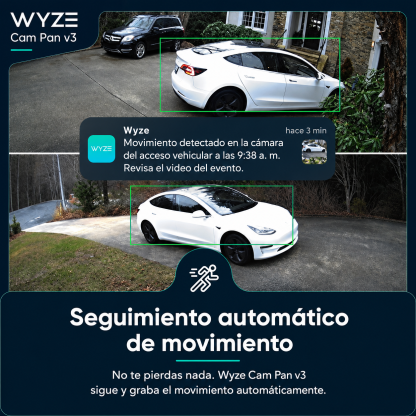 Wyze Cam Pan v3 Cámara de Seguridad para Interior y Exterior | 1080p Full HD | Visión Nocturna a Color | Resistencia IP65