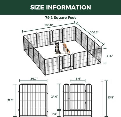 FXW Rollick Corral para Perros para Patio, RV Camping│Patentado, 24 Pulgadas 8 Paneles