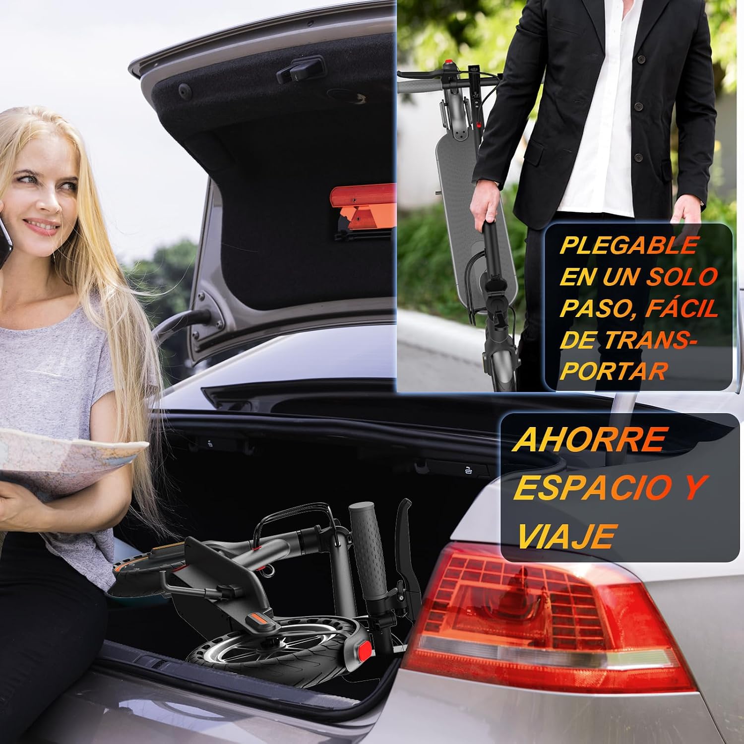 🛴 Patinete Eléctrico para Adultos 350W | Scooter Inteligente Plegable | 30 km/h Velocidad Máxima | Batería de Larga Duración 25 km | Ruedas 8.5" | Capacidad 120 kg