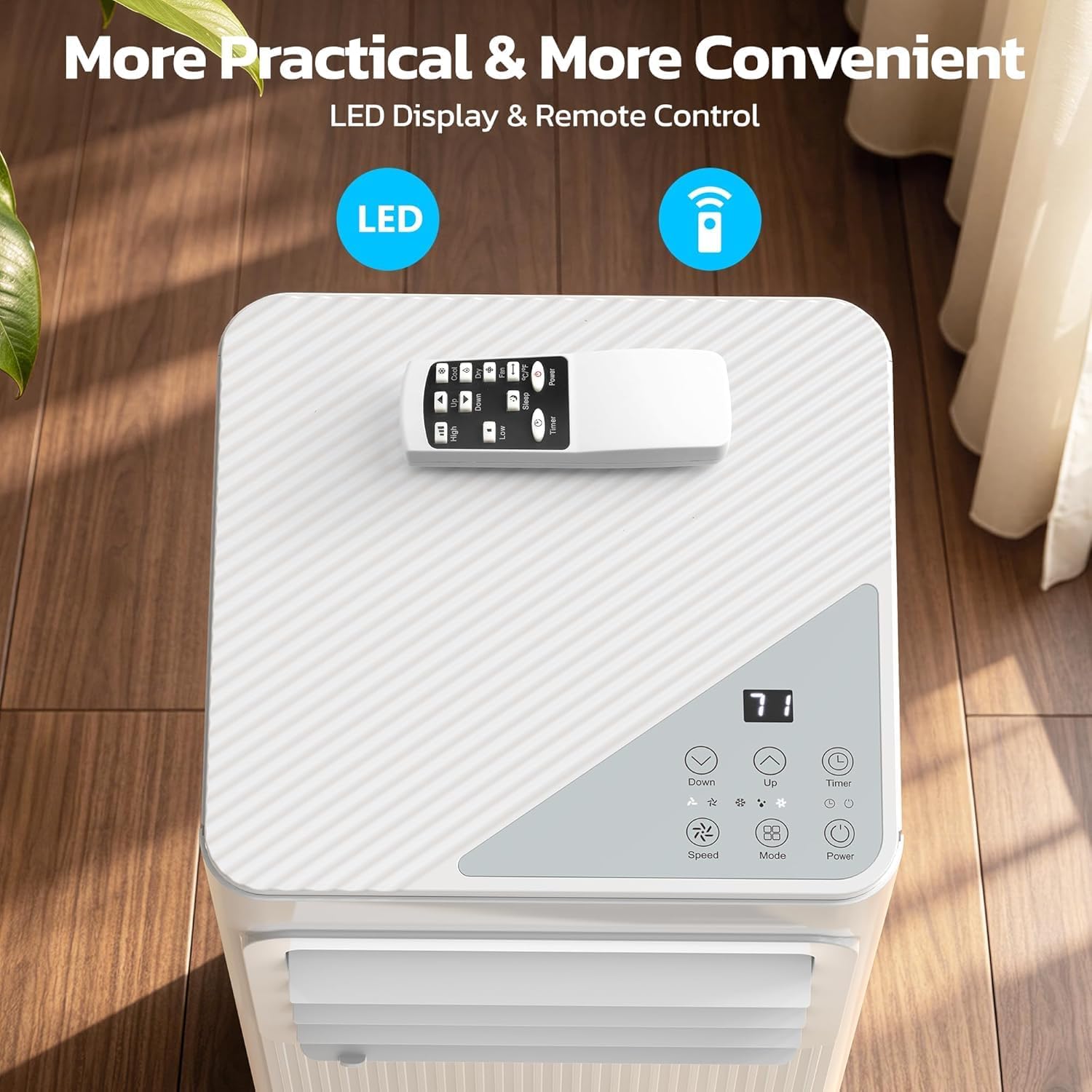 ❄️ Aire Acondicionado Portátil 8000/10000 BTU | Climatizador Portátil para 350–450 ft² | Control Remoto | Pantalla LED | 4 Modos | Temporizador 24H | Fácil Instalación | Hogar y Oficina 💨