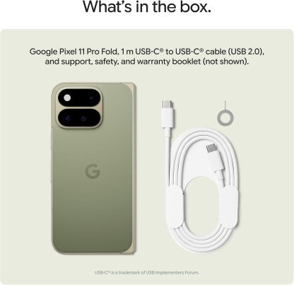 Google Pixel 11 Pro Fold Desbloqueado 256GB – Verde Oliva | Android, Gemini, Batería 24+ Horas, Pixel HiLight, Protección IP68