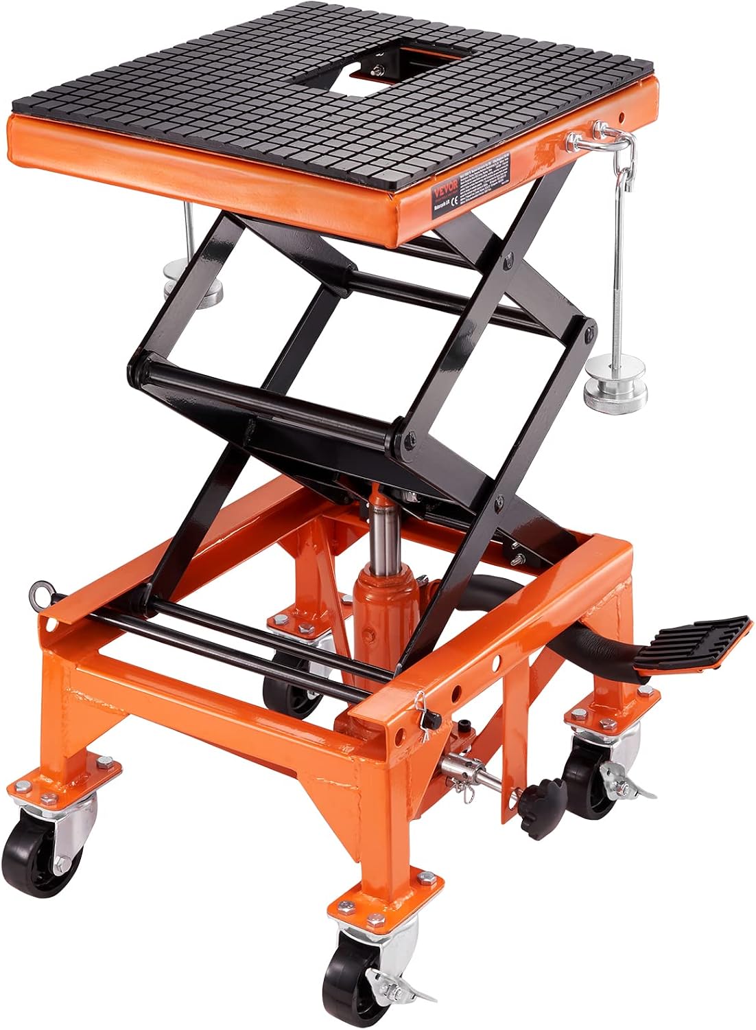 🏍️ Plataforma Elevadora Hidráulica para Motocicletas | Capacidad 158 kg | Elevación de 340–905 mm | Mesa Tipo Tijera con Ruedas | Ideal para Taller y Garaje 🔧