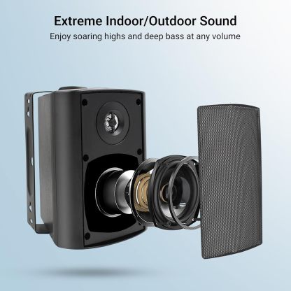 Herdio - Altavoces de Pared con Bluetooth para Exteriores e Interiores (Negro)