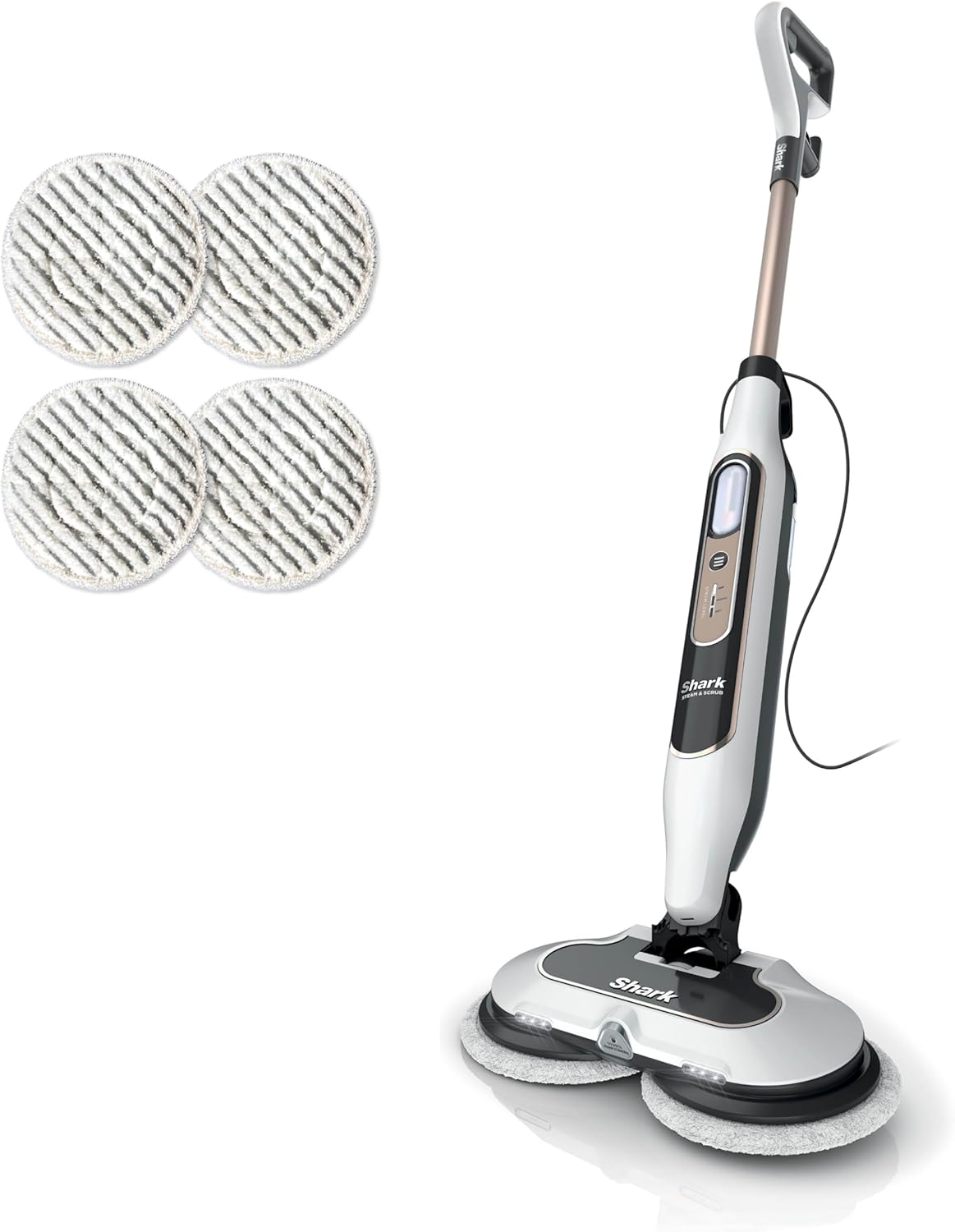 Shark Steam & Scrub S8201 - Trapeador con tecnología de chorro de vapor todo en uno, trapeador de vapor de piso duro con 3 modos de vapor y luces led