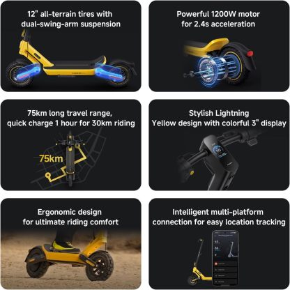 Xiaomi Scooter 6 Ultra 1200W, 75 km de Autonomía, Todoterreno, Plegable