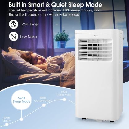 Acondicionador de aire portátil, 10000 BTU con deshumidificador integrado, refresca hasta 250 metros cuadrados Pies