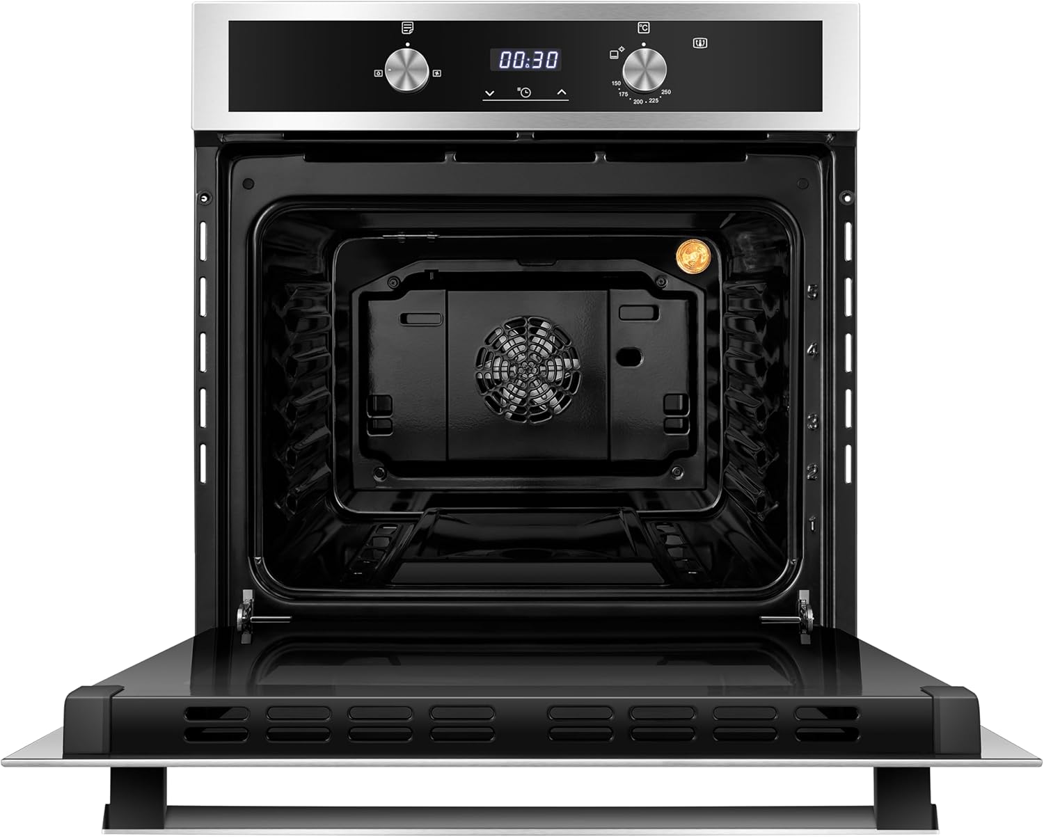 Hisense Horno de gas empotrable 67L, parrilla de gas, flujo de aire múltiple, temperatura precisa, puerta extraíble de fácil limpieza, temporizador, HGO602BS
