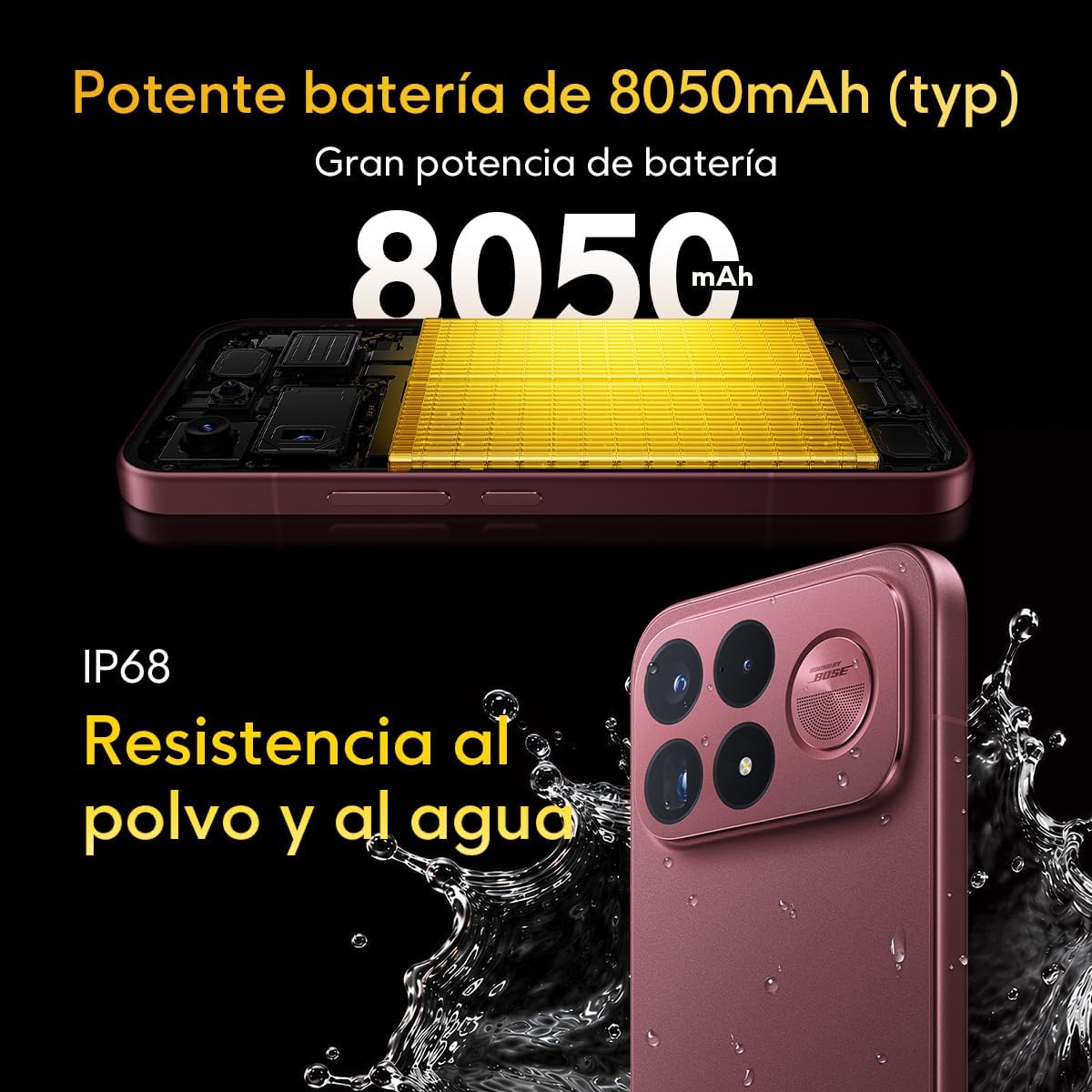 POCO F9 Ultra 5G 12GB+256GB Cereza Oscuro Snapdragon 8 Elite Gen 5 8050mAh 100W 200MP