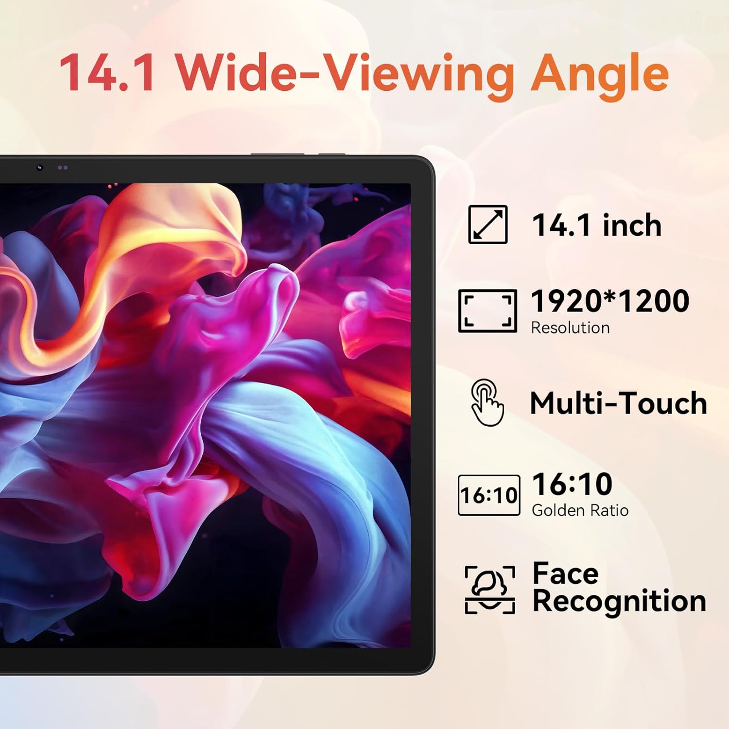 URAO Tablet Android 15, 14 pulgadas 30 GB RAM, 256 GB ROM, 1920 x 1200 IPS FHD, 10000 mAh, carga rápida de 30 W, procesador Octa-Core, Wi-Fi 6, BT 5.4,...