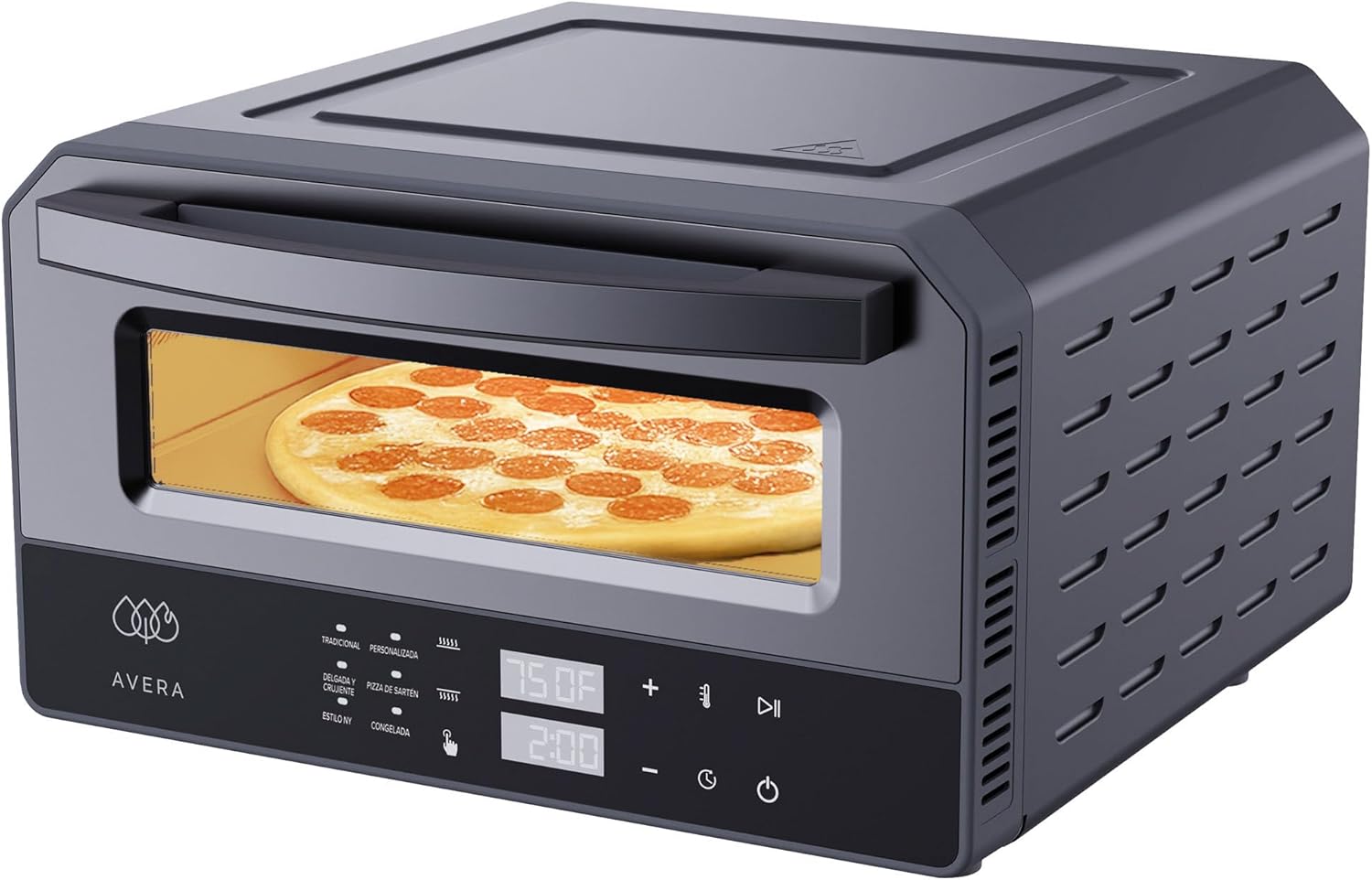 AVERA Freidora de aire y Horno eléctrico con puertas francesas de 25 Litros, tamaño XL, Panel digital con 18 funciones de cocción, Temperatura 30 °C - 200°C, Apagado automático, 7 accesorios | HPF01