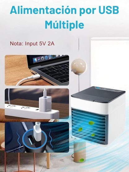 2 piezas Aire Acondicionado Portátil Mini Enfriador Humidificador Personal Evaporador
