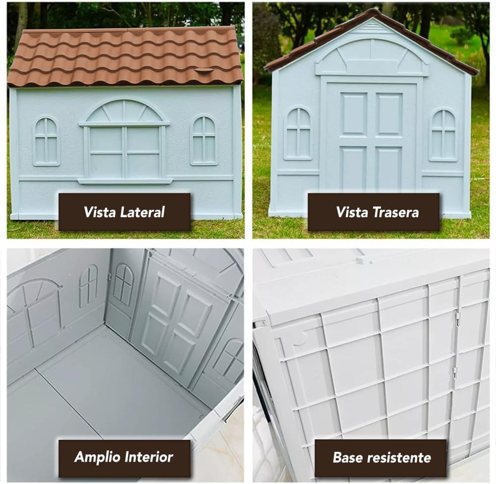 Casa Térmica para Perro Raza Grande | Incluye Puerta Metálica | 99 x 84 x 82 cm | Impermeable con Ventilación | Material Resistente al Exterior.
