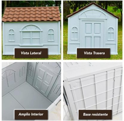 Casa Térmica para Perro Raza Grande | Incluye Puerta Metálica | 99 x 84 x 82 cm | Impermeable con Ventilación | Material Resistente al Exterior.