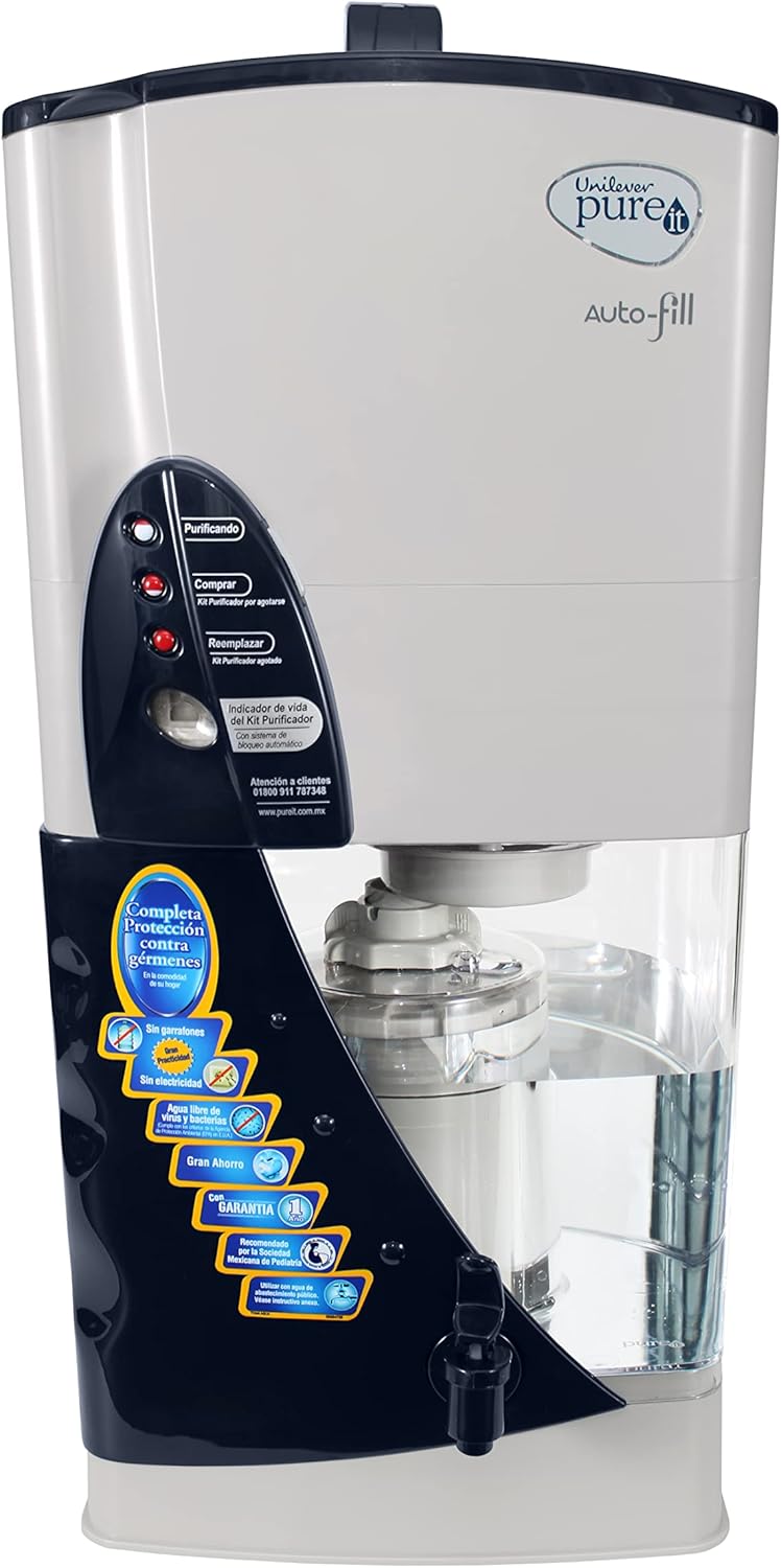 PUREIT | Purificador de Agua Classic 9 Litros + Filtro | Agua segura, cristalina y sin olor | No requiere instalación ni electricidad | Diseño práctico y elegante ideal para el hogar