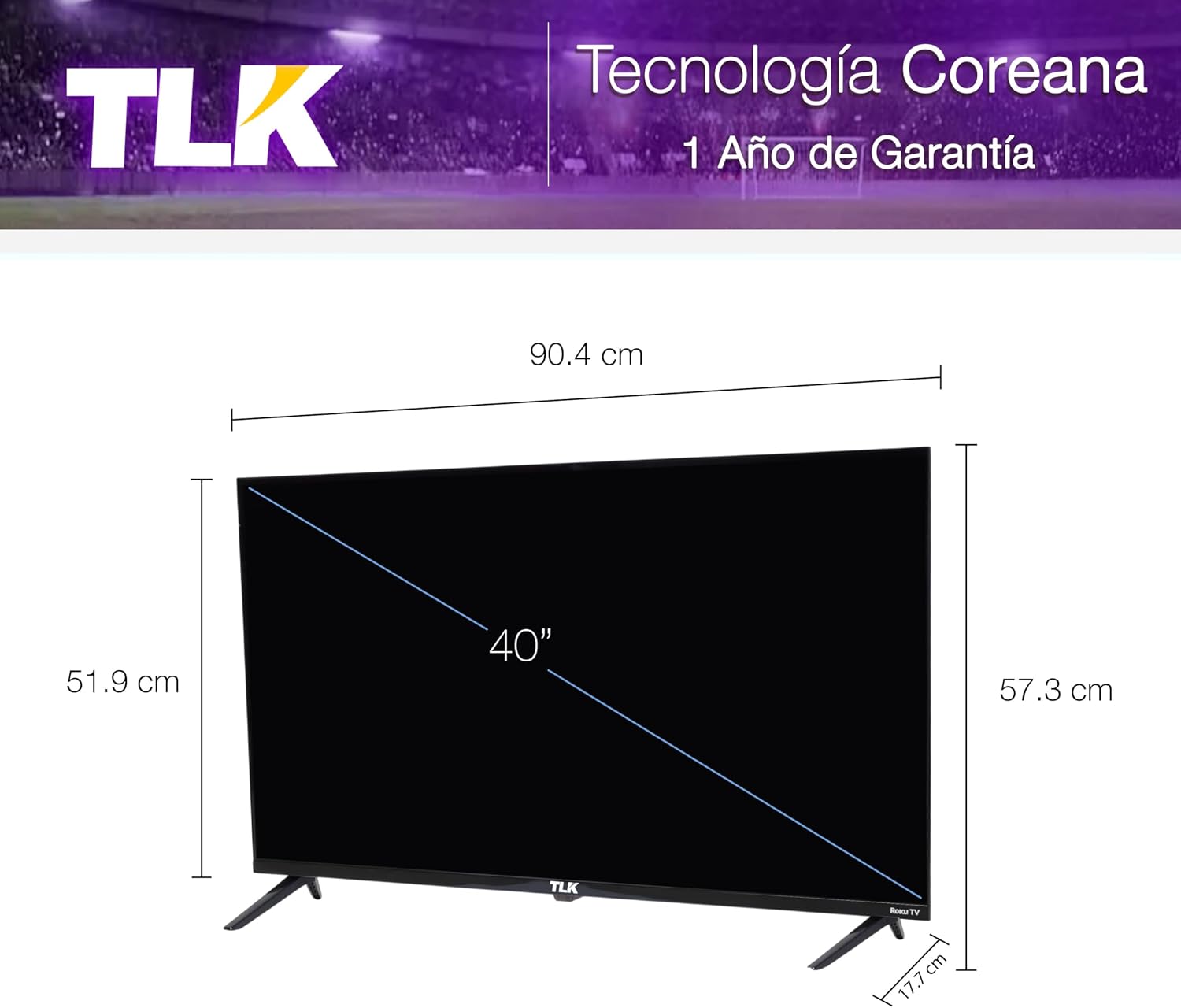 📺 Televisor Smart TV 32" Full HD | Roku Integrado | Streaming en Línea | Puertos HDMI | Conexión Inteligente | Perfecto para Sala, Recámara y Oficina