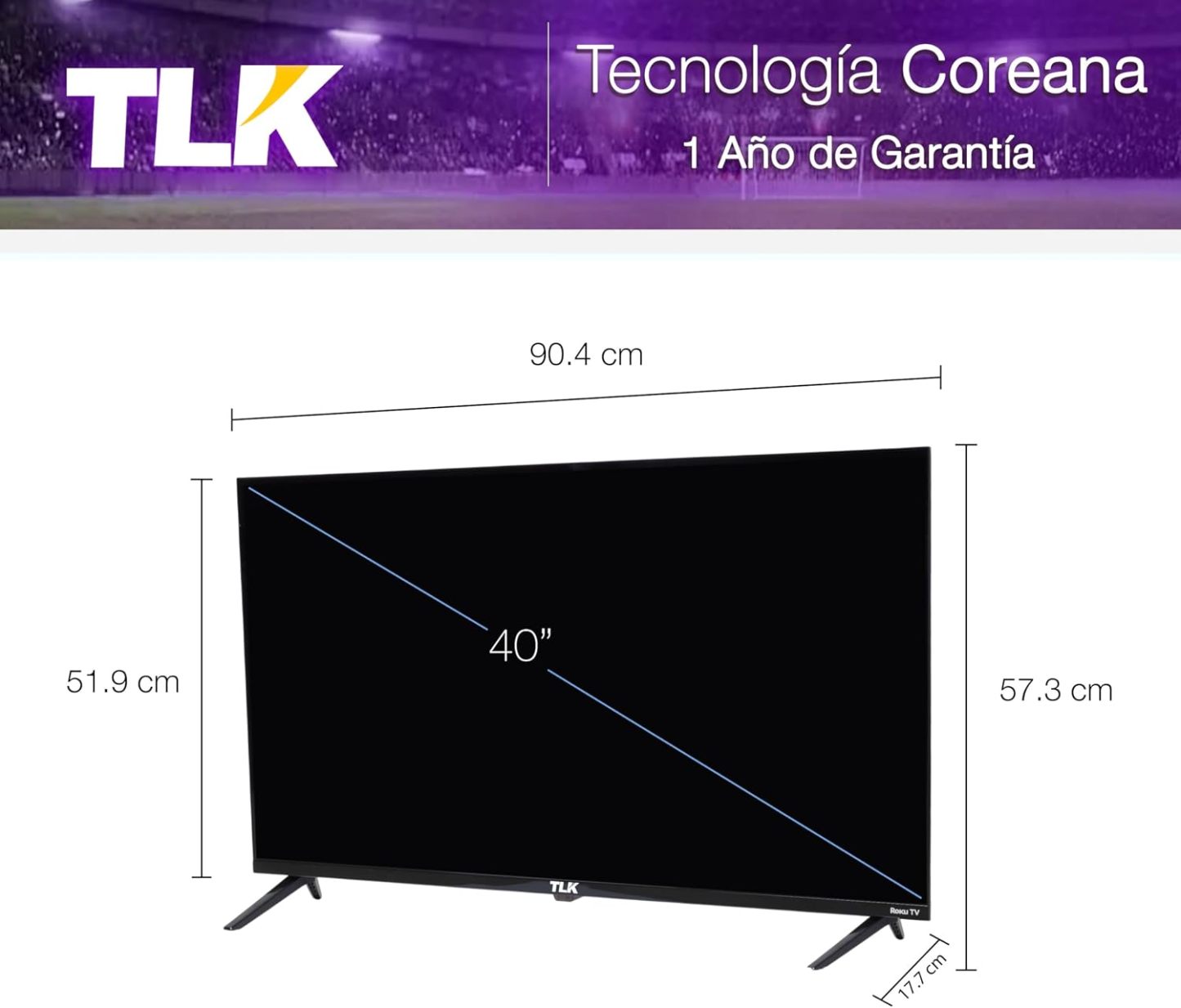 📺 Televisor Smart TV 32" Full HD | Roku Integrado | Streaming en Línea | Puertos HDMI | Conexión Inteligente | Perfecto para Sala, Recámara y Oficina