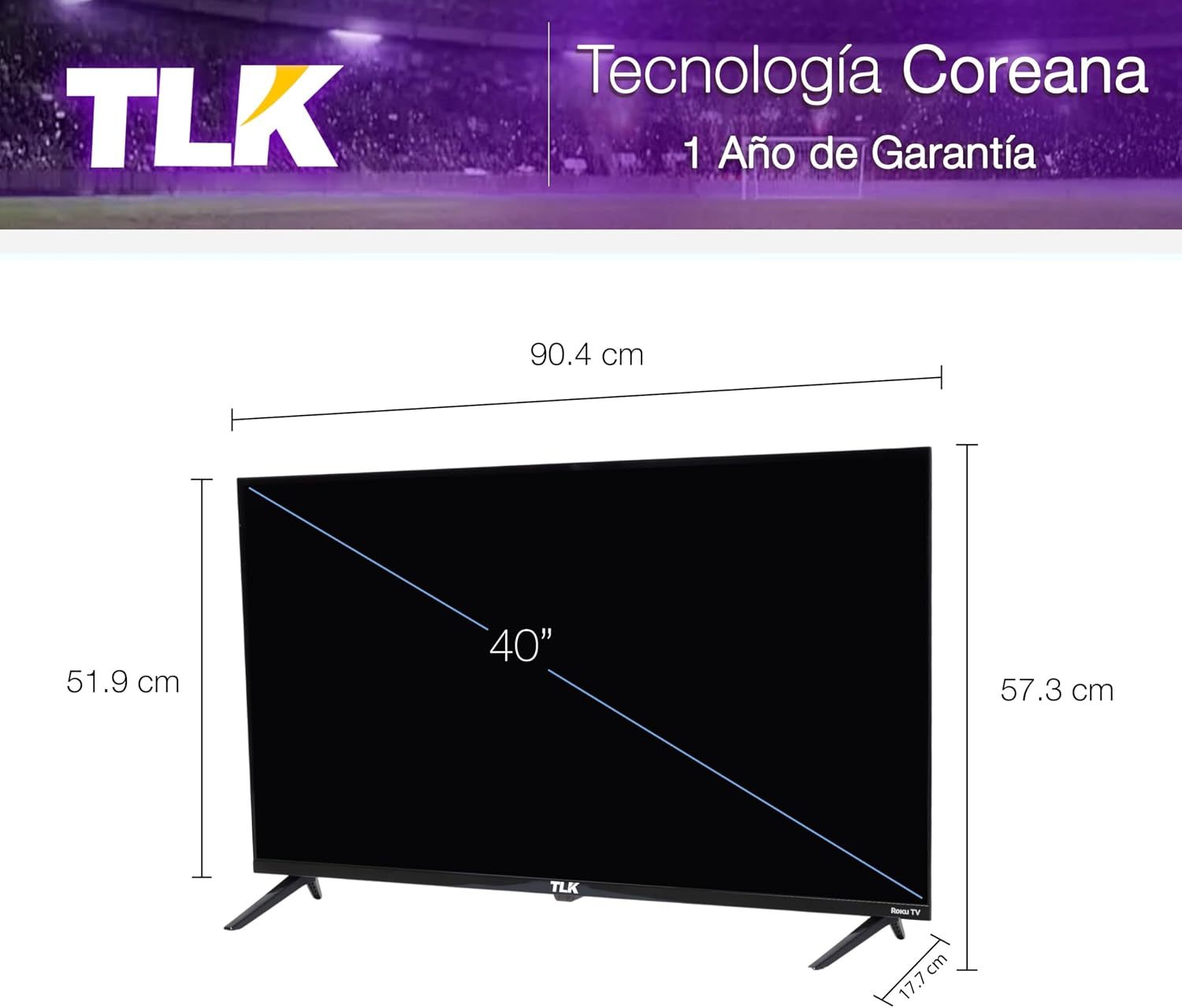 📺 Televisor Smart TV 32" Full HD | Roku Integrado | Streaming en Línea | Puertos HDMI | Conexión Inteligente | Perfecto para Sala, Recámara y Oficina