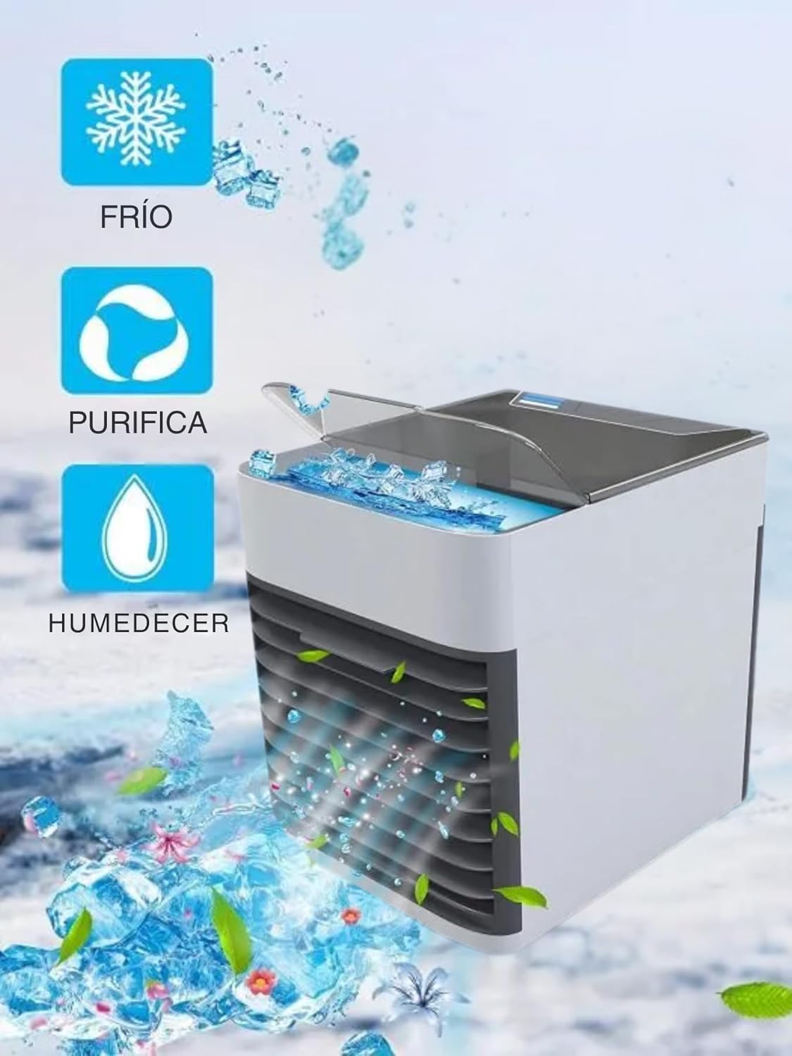 2 piezas Aire Acondicionado Portátil Mini Enfriador Humidificador Personal Evaporador
