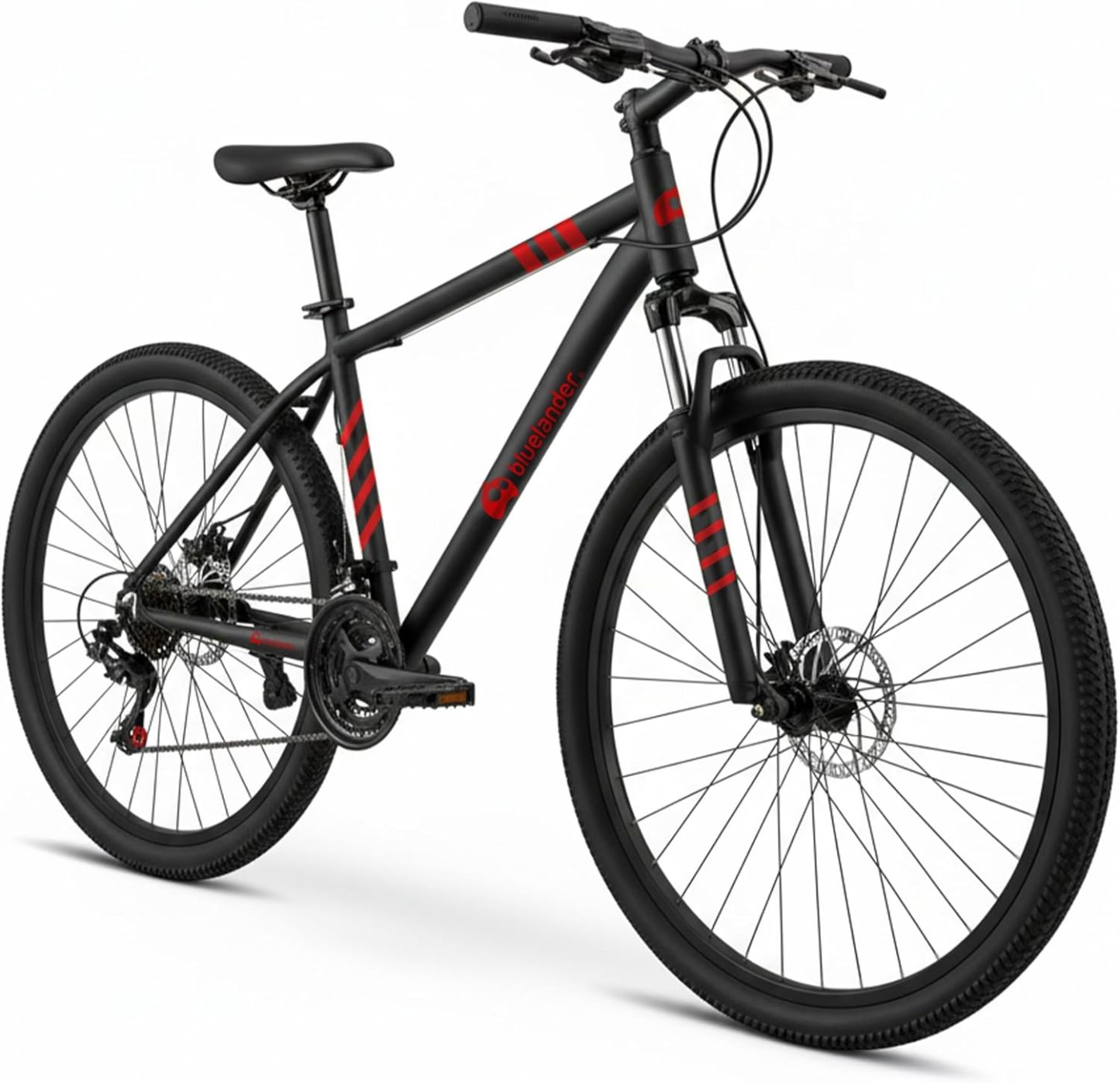 Bluelander Bicicleta de Montaña, Bicicleta Rodada 29, Marco y Estructura de Acero, Bici de Montaña 21 Velocidades, Bicicleta de Adulto, Doble Freno, Rines de Aluminio