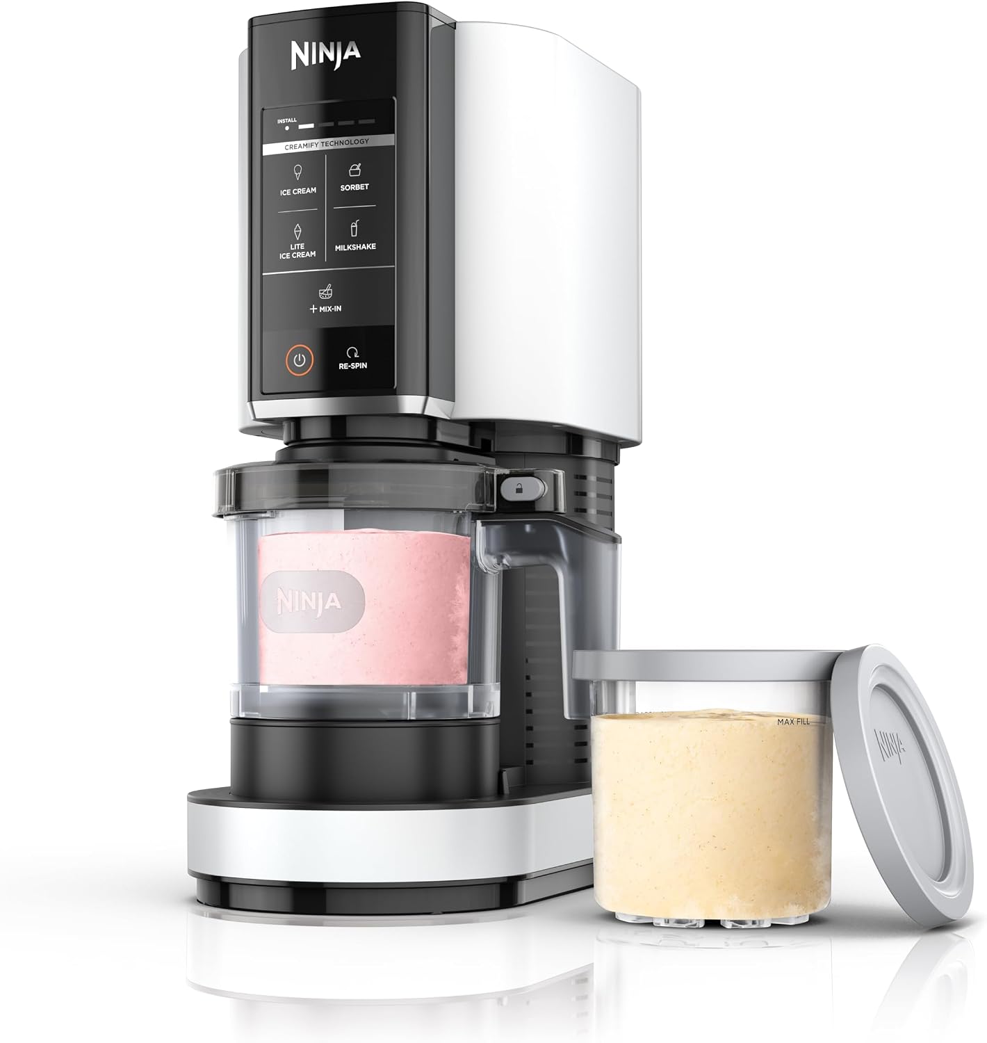 🍦 Máquina para Hacer Helados 7 en 1 | Prepara Helados, Sorbetes, Batidos y Smoothies | 7 Programas Automáticos | Incluye 2 Recipientes con Tapa | Diseño Compacto