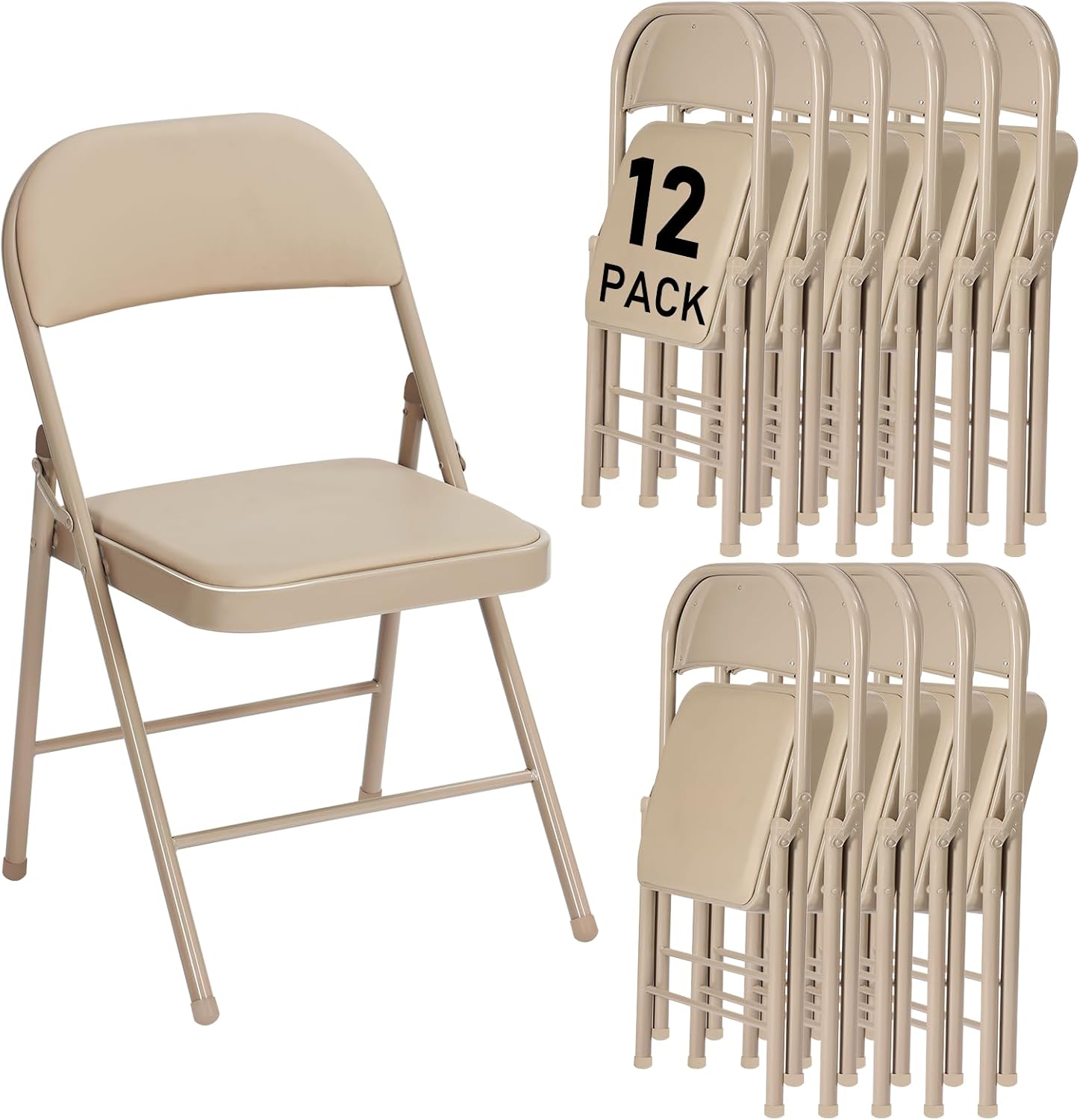 🪑 12 Sillas Plegables de Alta Resistencia | Uso Interior y Exterior | Para Jardín, Patio, Comedor, Eventos y Reuniones | Diseño Fácil de Guardar