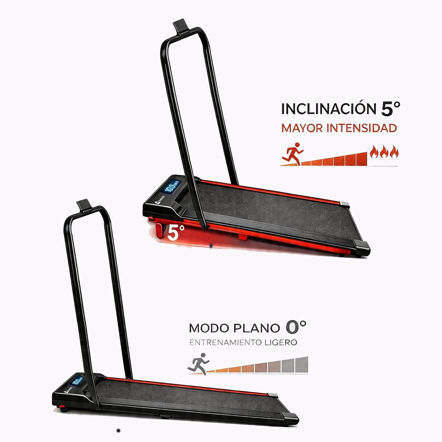 Bluelander Caminadora Electrica, Walking Pad con Asa, 100 * 48 * 120 cm, 110 V, Pantalla Digital, Caminadora Plegable, Portatil, Ideal para Oficina, Hogar, Cinta para Caminar (Walking Pad con Asa)