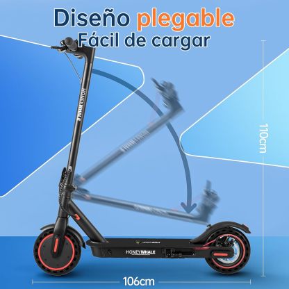 HONEYWHALE M2 Pro Scooter Eléctrico Plegable para Adultos, Motor de 500 W de Potencia Máxima, 22km con una Carga Completa, Velocidad Máxima 32km/h, Patin Eléctrico con App Control Bluetooth