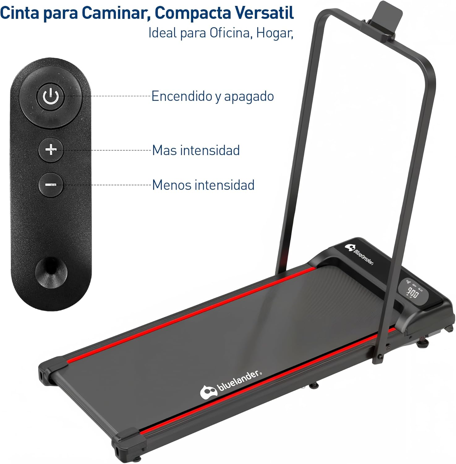 Bluelander Caminadora Electrica, Walking Pad con Asa, 100 * 48 * 120 cm, 110 V, Pantalla Digital, Caminadora Plegable, Portatil, Ideal para Oficina, Hogar, Cinta para Caminar (Walking Pad con Asa)