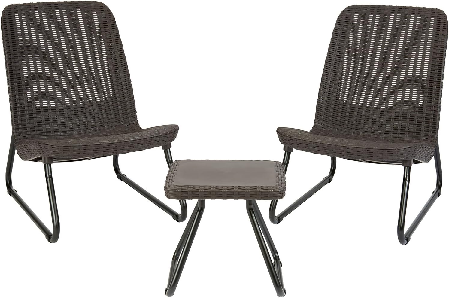 Keter Juego de Muebles de Jardín Rio Patio Set, para Terraza Balcón o Piscina, Resistente A Todo Clima, Resina De Polipropileno y Aluminio, Color Marrón