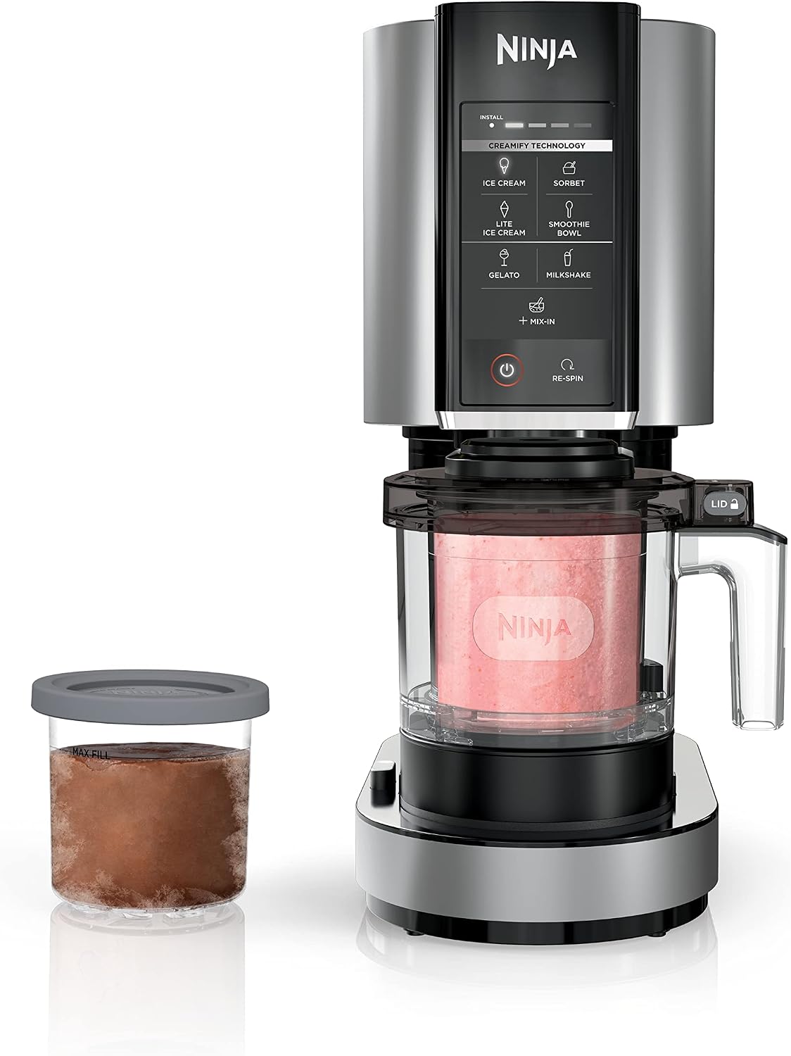 🍦 Máquina para Hacer Helados 7 en 1 | Prepara Helados, Sorbetes, Batidos y Smoothies | 7 Programas Automáticos | Incluye 2 Recipientes con Tapa | Diseño Compacto