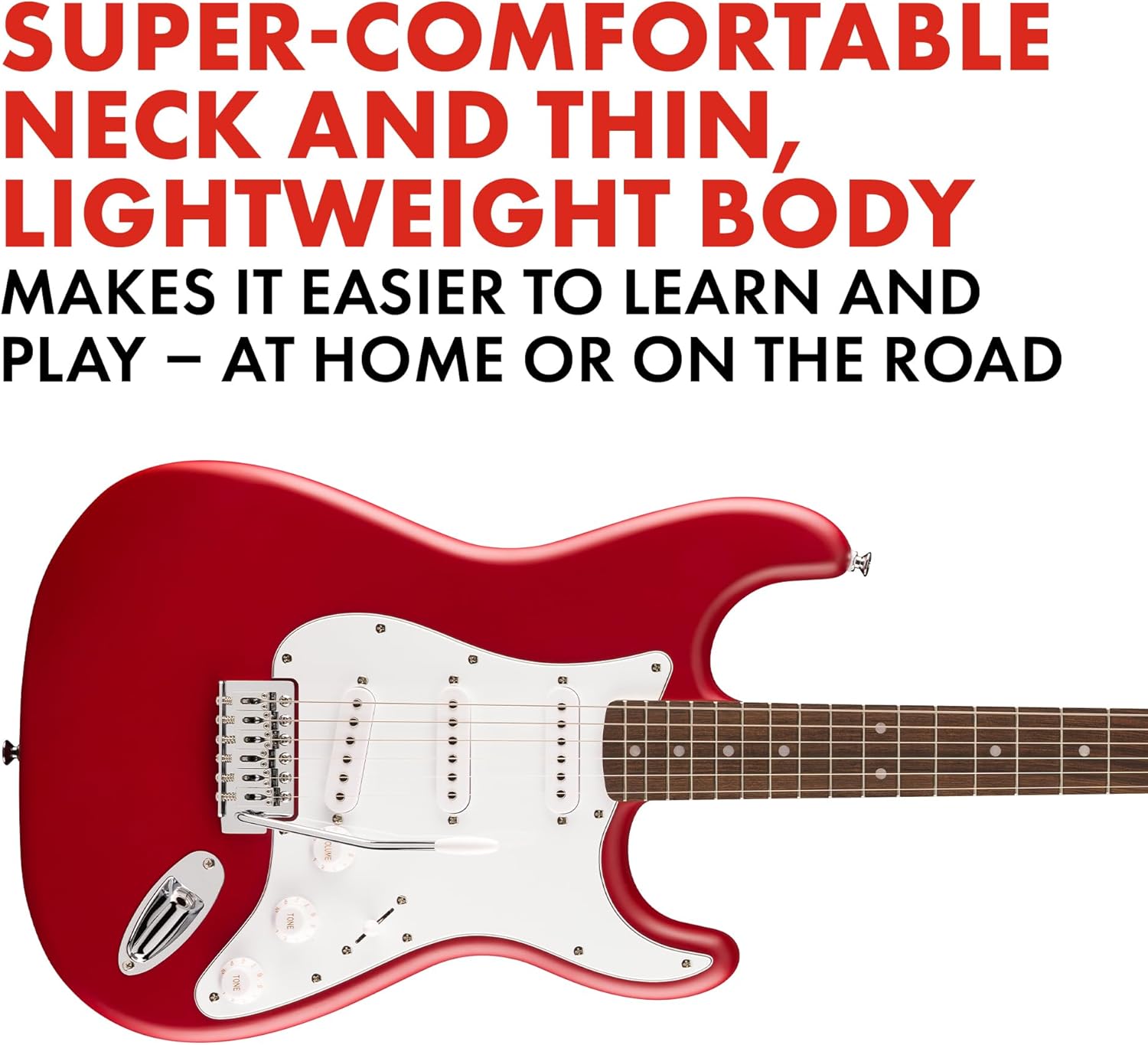 Fender Squier Debut Collection Stratocaster Guitarra Eléctrica, Diapasón Laurel, Color Dakota Red