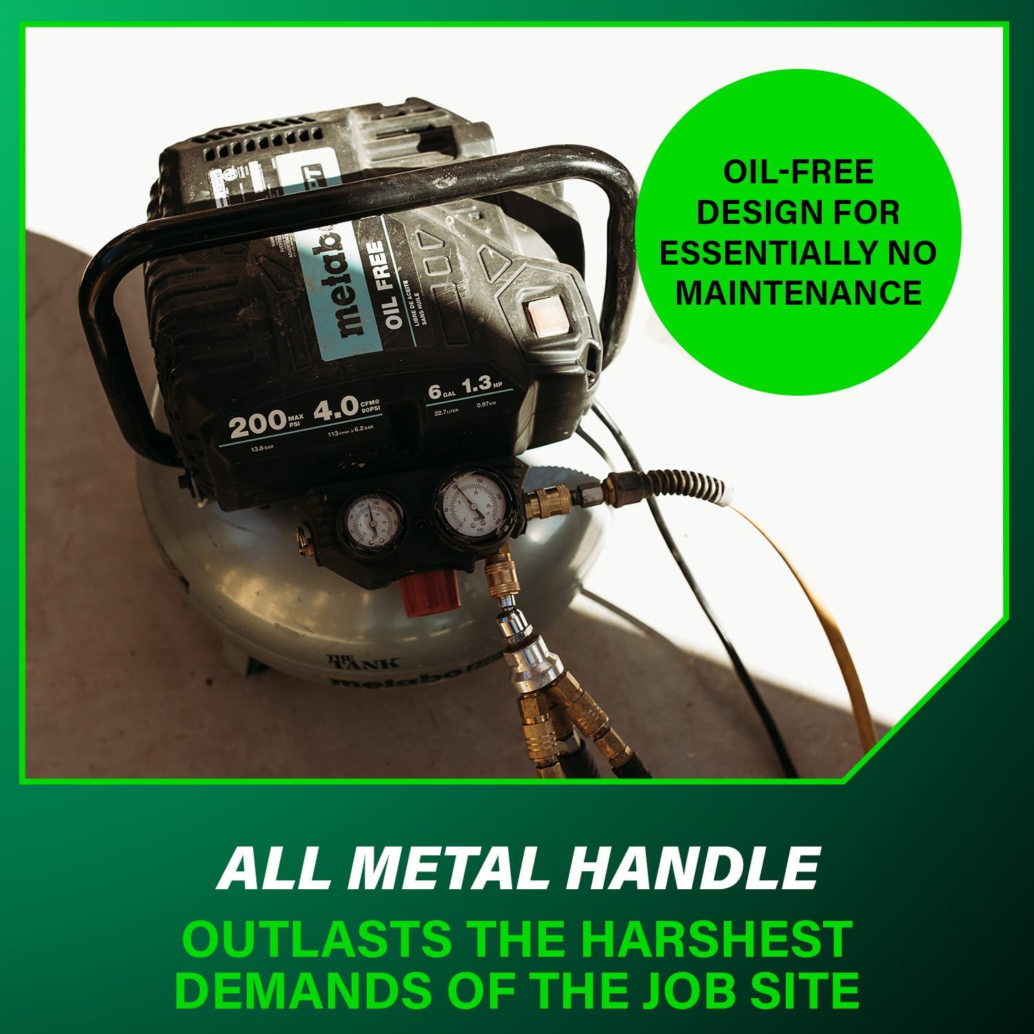 Metabo HPT Compresor de Aire | THE TANK | 200 PSI | 6 Galones | Ec914S
