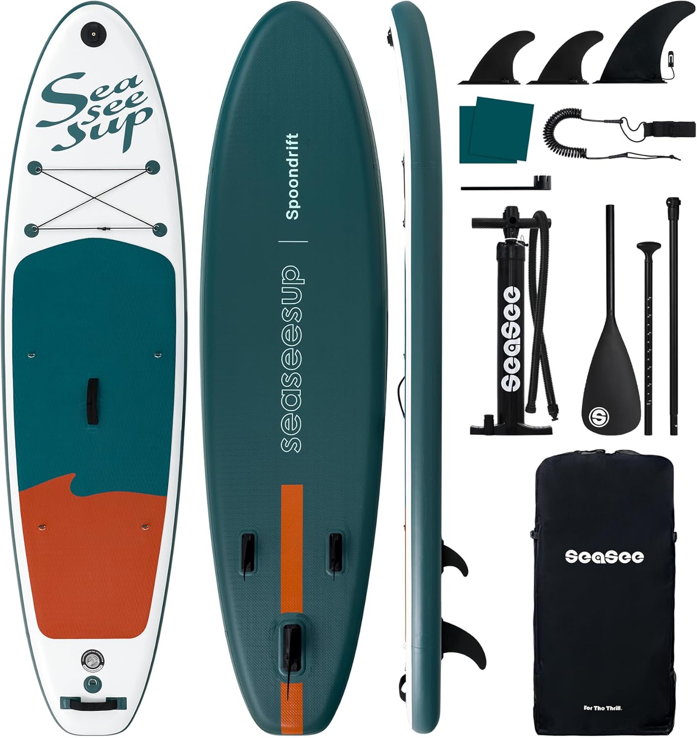 SEASEESUP Tablas de Remo inflables con Accesorios Sup, Tabla de Remo de 12 pies, Duradera, Ligera, diseño Estable de 33 Pulgadas de Ancho para Adultos con sobrepeso