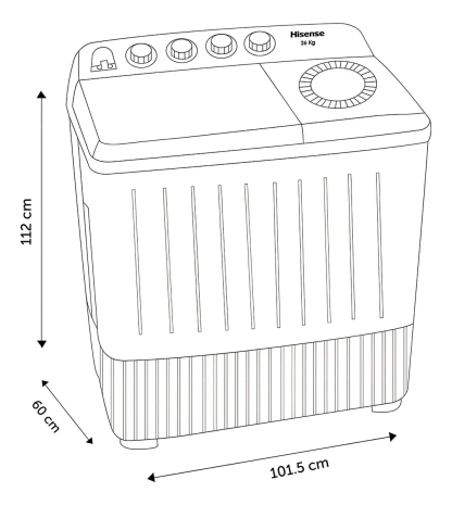 Lavadora Hisense Doble Tina 26 Kg Semiautomática Storm Wash Color Blanco